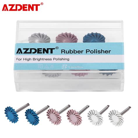 Azdent 6pcsbox Dental Rubber Polisher Composite Resin Polishing