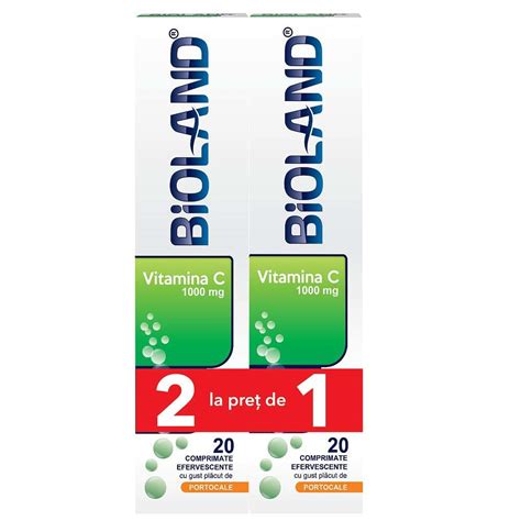 Pachet Bioland Vitamina C Miligrame Comprimate Efervescente