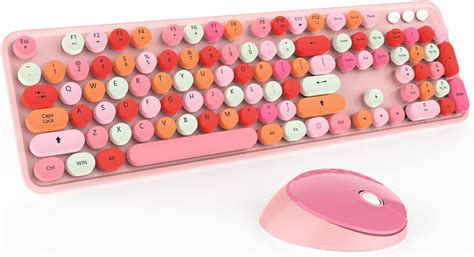 Amazon Pink Wireless Keyboard And Mouse Kootop Cute Pink Keyboard