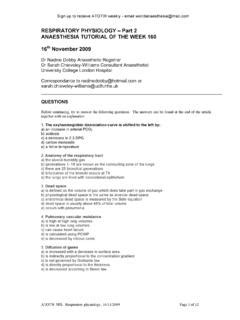 Respiratory Physiology Part Frca Respiratory Physiology