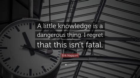 Erik Naggum Quote A Little Knowledge Is A Dangerous Thing I Regret