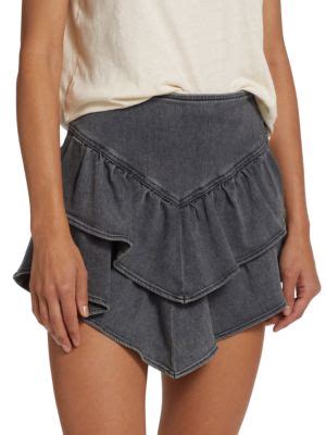 Mother The Ruffle Denim Mini Skirt On SALE Saks OFF 5TH