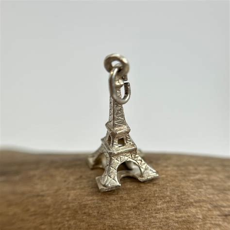 Eiffel Tower Pendant Real Silver Paris Vintage Design Gem