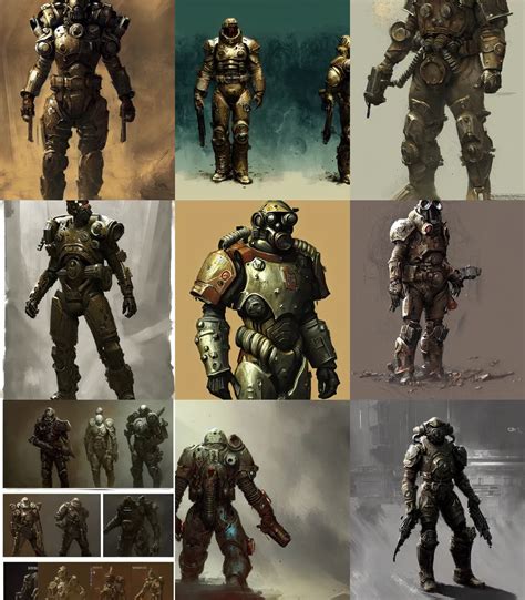 Fallout Video Game Armor Concept Art Muted Colors Stable Diffusion