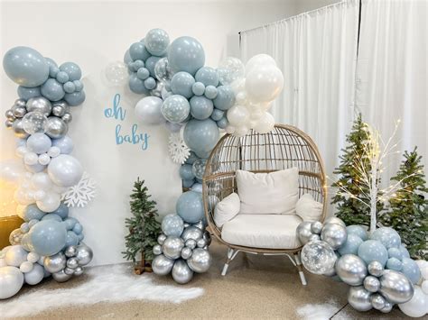 Winter Wonderland Decorations Winter Themed Baby Shower Balloon Arch