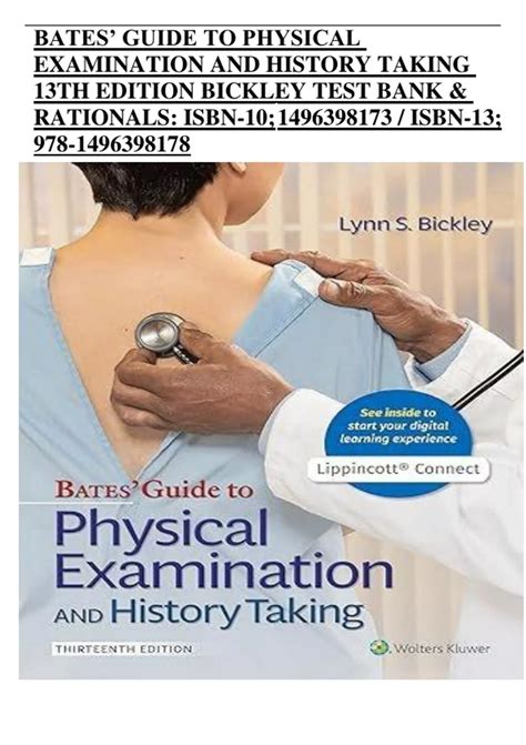 Bates’ Guide To Physical Examination And History Taking 13th Edition Bickley Test Bank