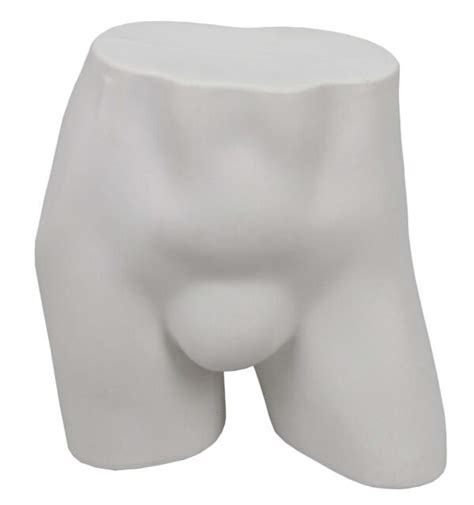 Manequim Quadril Masculino Expositor De Cueca Pvc Tradicional Branco