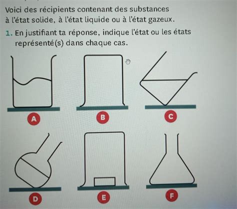 Voici Des R Cipients Contenant Des Substances L Tat Solide L Tat