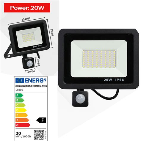 Proiector LED Exterior Cu Senzor De Miscare Putere 20W Lumina Alba