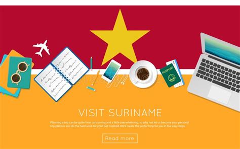 Visit Suriname Concept For Your Web Banner Or Stock Vector