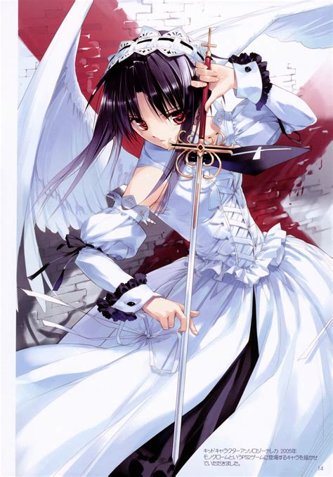 Ueda Ryou Monochrome Game Dress Sword Wings 59314 Yande Re