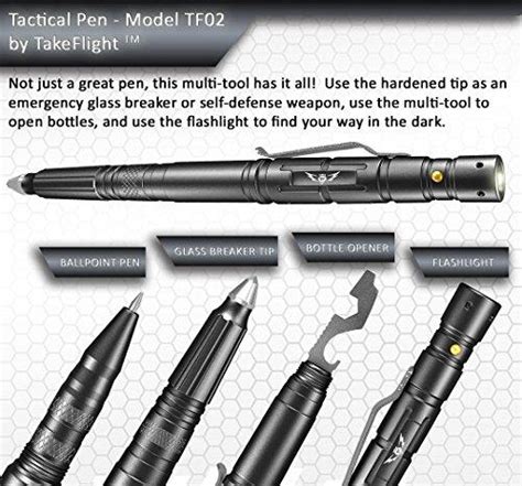 Takeflight Tactical Pen Survival Gear Aircraft Grade Aluminum Led