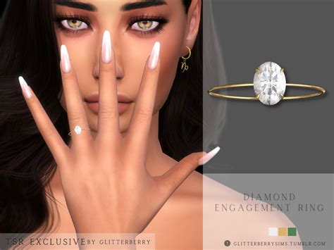 Glitterberryflys Diamond Engagement Ring Sims 4 Piercings Sims 4