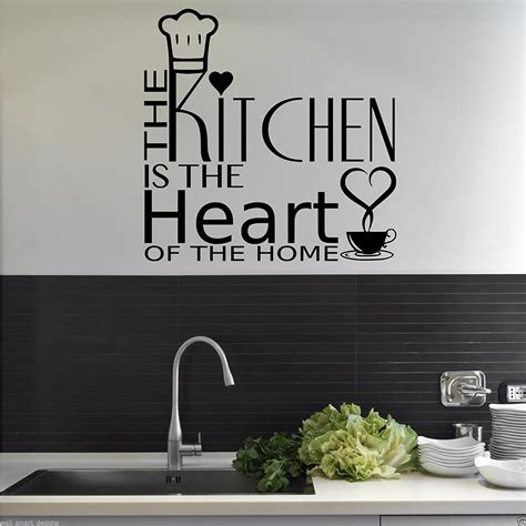 Kitchen Heart Of The Home Wall Art Sticker Quote Decal Mural Stencil