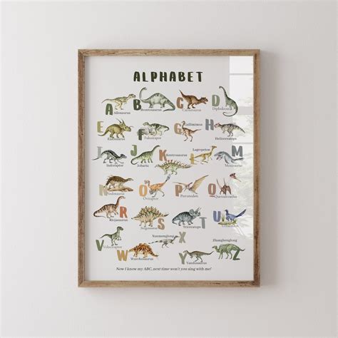 DINOSAUR Alphabet Poster Print Nursery Wall ART Poster - Etsy