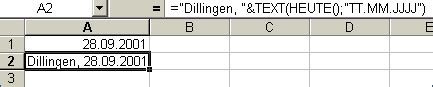 Excel Aktuelles Datum Anzeigen