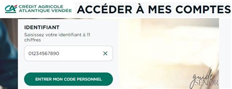 Caav Mon Compte Cr Dit Agricole Atlantique Vend E Guide Senior