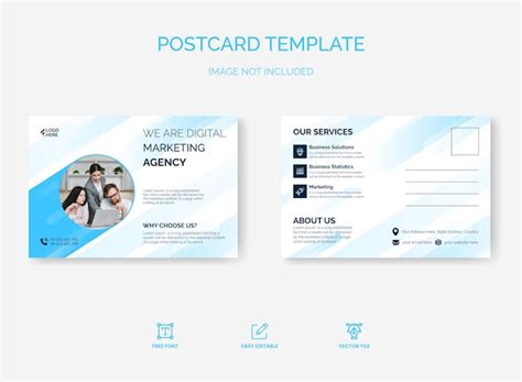 Premium Vector Creative Marketing Agency Postcard Template Design