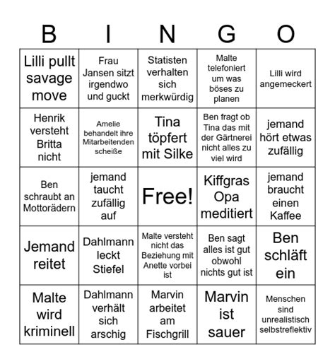 Rote Rosen 3 Bingo Card