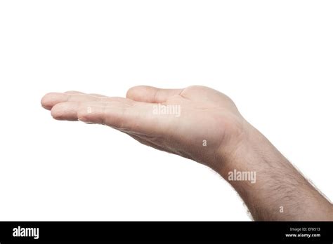 Open Palm Male Hand Isolated On White Background Stock Photo Alamy