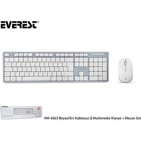 Peripherals Keyboard Mouse Set Everest Km Beyaz Gr