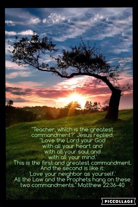 Matthew 22:36-40 The greatest commandment | Greatest commandment, Love ...