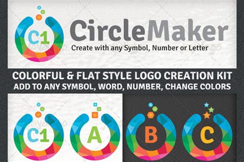 Colorful Flat Circle Logo Maker Set | Creative Logo Templates ...