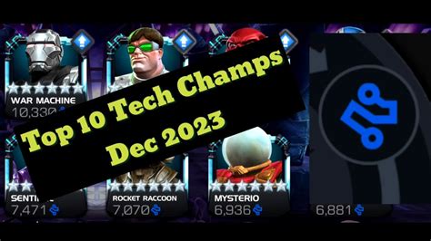 Top 10 Tech Champs In Mcoc December 2023 Youtube