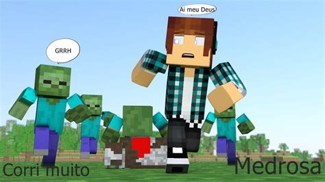 Minecraft Fiquei Com Medo Dos Zumbis Youtube