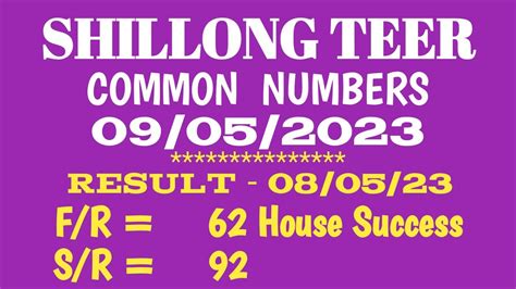 Shillong Teer Common Numbers 09 05 2023 Teer Result YouTube