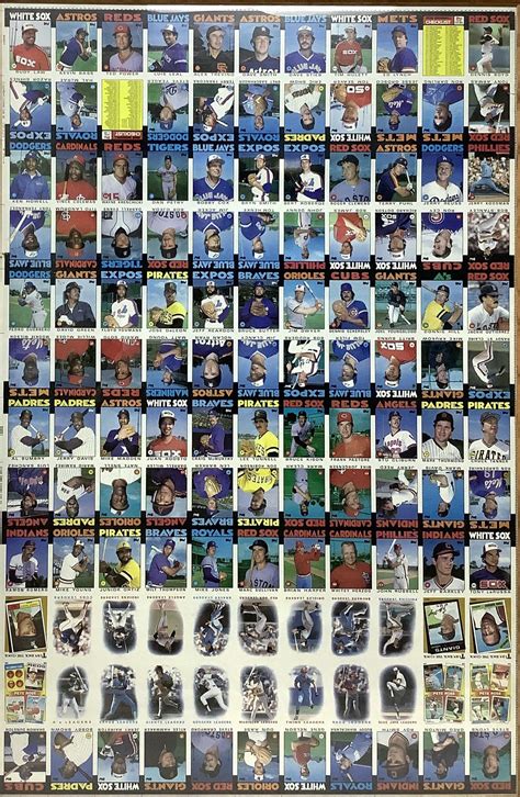 Lot Topps Uncut Baseball Card Sheet