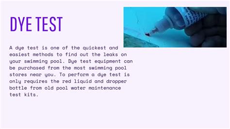 Ppt How To Perform A Swimming Pool Leak Detection Dye Test