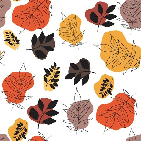 Premium Vector Autumn Leaves Seamless Pattern