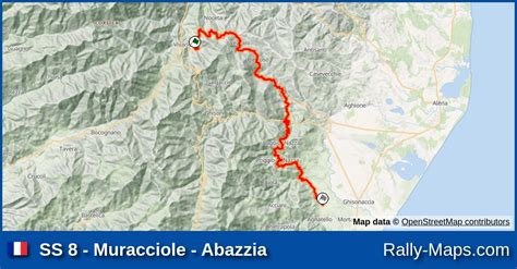 SS 8 Muracciole Abazzia Stage Map Tour De Corse 1986 WRC