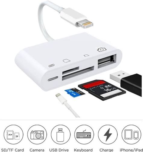 Camera Connection Kit 4 In 1 Voor De Ipad Met Lightning Aansluiting Usb Ingang Bol