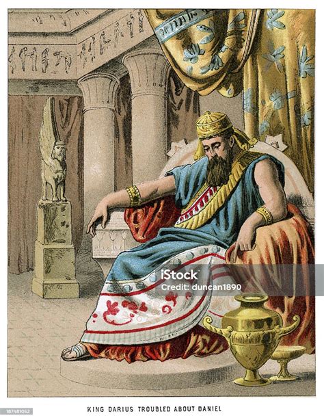 King Darius Troubled About Daniel Stock Illustration - Download Image Now - Persian Culture ...