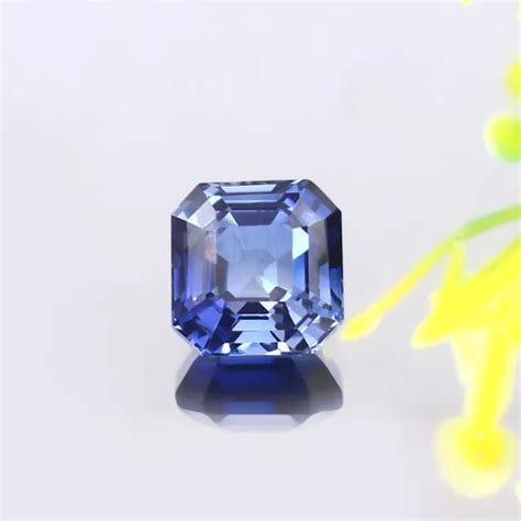 FIN QUALITÉ NATUREL Ceylan Bleu Saphir Desseré Asscher Coupe Gemme 7x7