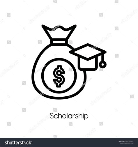 Scholarship Icon Vector Scholarship Symbol Linear Stock Vector Royalty