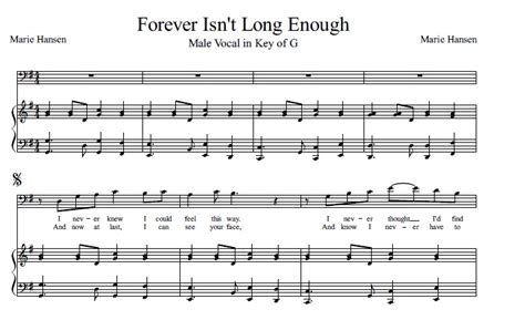 Forever Isnt Long Enough Vocal Solo In G Sheet Music Maries Music