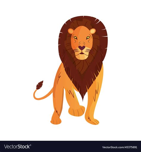 Isolated cute lion colored sketch Royalty Free Vector Image