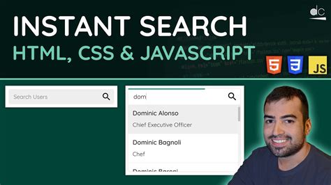 How To Create An Instant Search Bar Using Html Css And Javascript