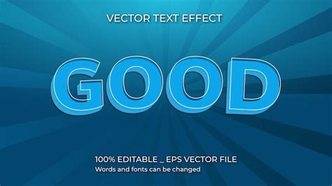 Premium Vector 3d Good Text Style Effect Vector