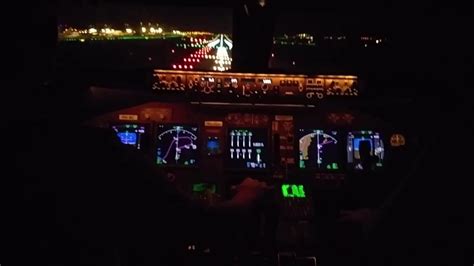 Boeing 747 400 night Takeoff. cockpit view - YouTube