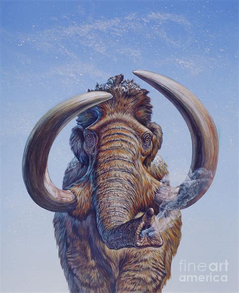 Woolly Mammoth Charging, Pleistocene Digital Art by Mark Hallett - Fine Art America