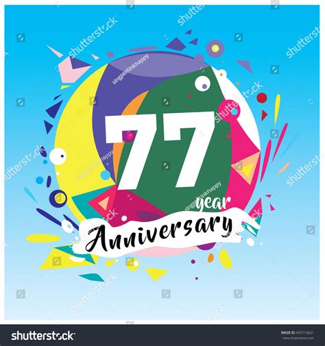 77th Years Greeting Card Anniversary Colorful Stock Vector 455713621 ...