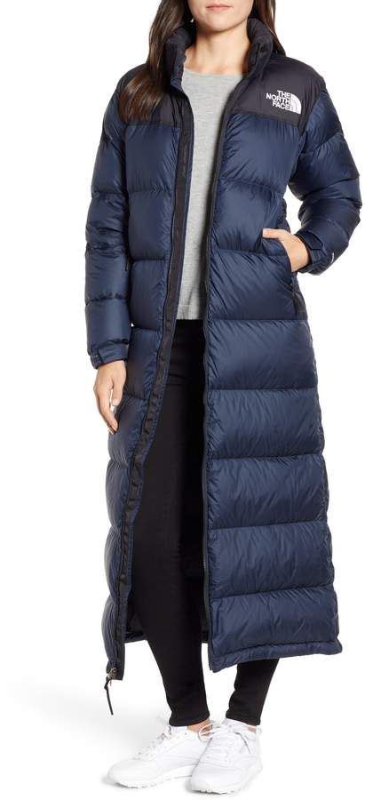 The North Face Nuptse Long Water Repellent Down Coat North Face