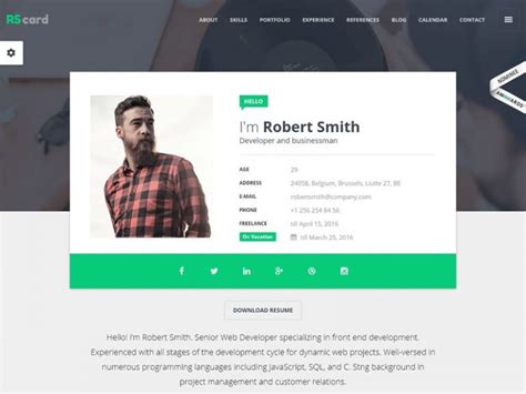 25 Professional Html And Css Resume Templates For Free Download And