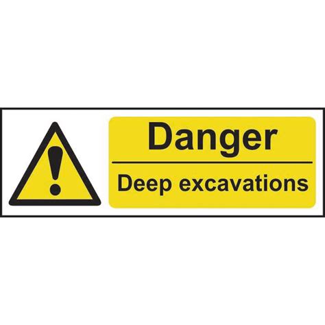 Danger Deep Excavations Sign Rigid Mm Pvc Board Mm X Mm Rsis