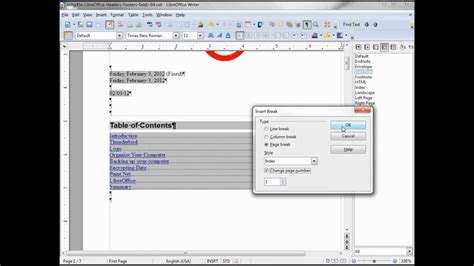LibreOffice Writer 46 Title Page And Index Page YouTube