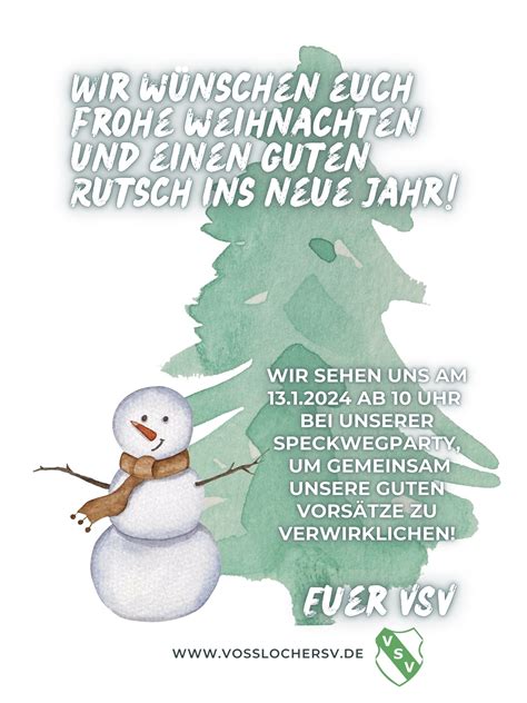 Vosslocher Sportverein Frohe Weihnachten Und Guten Rutsch Ins Neue Jahr